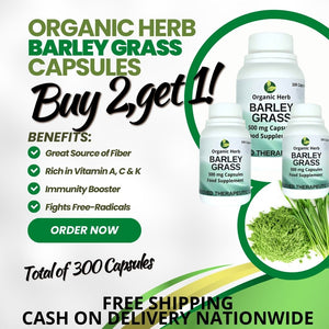 Organic Herb Pure Barley Grass Capsules 500mg (Buy 2 Take 1 Promo)