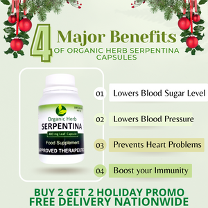 Organic Herb Serpentina 400mg  x 100's (BUY 2 FREE 2, LIMITED HOLIDAY PROMO)